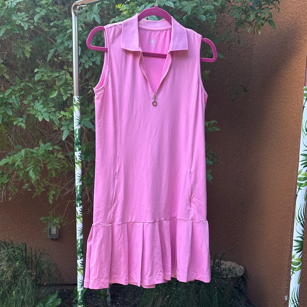 Pink Tail Zip-Up Polo Golf Dress Size Small